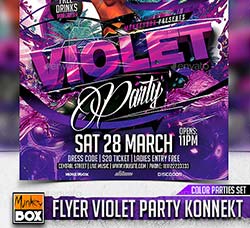 紫色风格的派对海报模板：Flyer Violet Party Konnekt